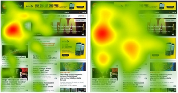 heat map mapa de calor generado con eye tracking tobii